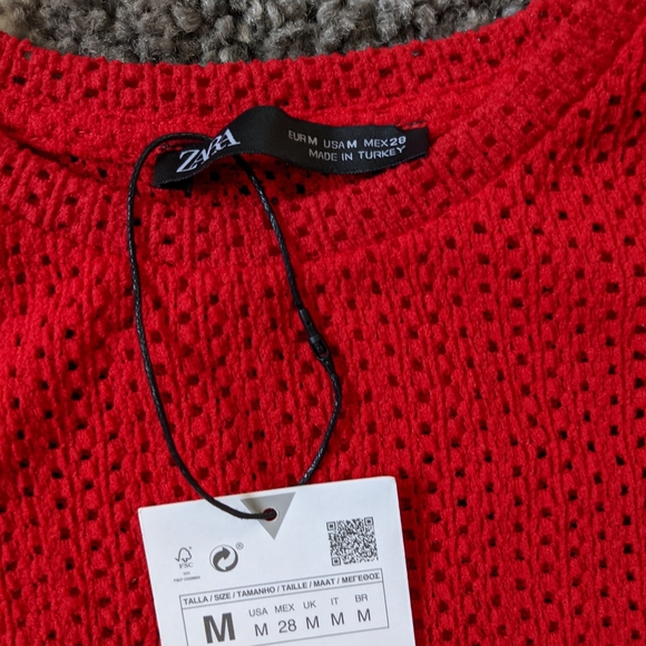 BNWT- Zara knit t-shirt SZ -M - Picture 6 of 6